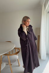 Veste longue prune