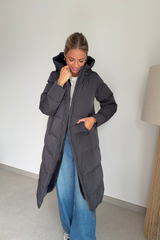 K-Way Dina Shiny Nylon Fur – Black