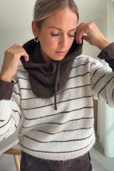 Pull ligné beige