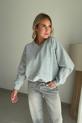 Sweat gris col V