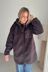 Veste Sascha sherpa marron