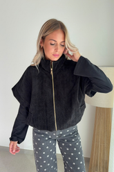 Veste en velours noir sans manche