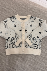 Gilet bandana beige à boutons