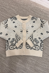 Gilet bandana beige à boutons