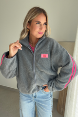 Polaire gris-rose