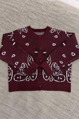 Gilet bandana bordeaux à boutons