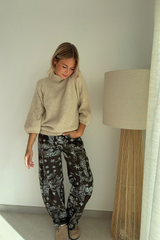 Pull beige manche 3/4