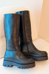 Botte haute plateforme – Noir