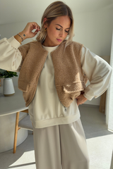 Gilet sans manche beige