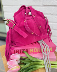 Sac en daim fuchsia