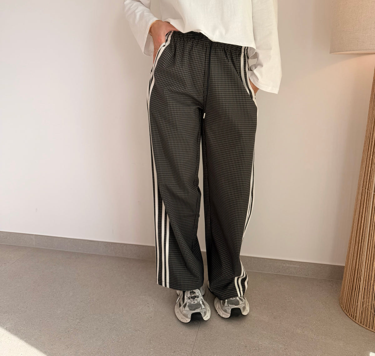Pantalon à carreaux noir