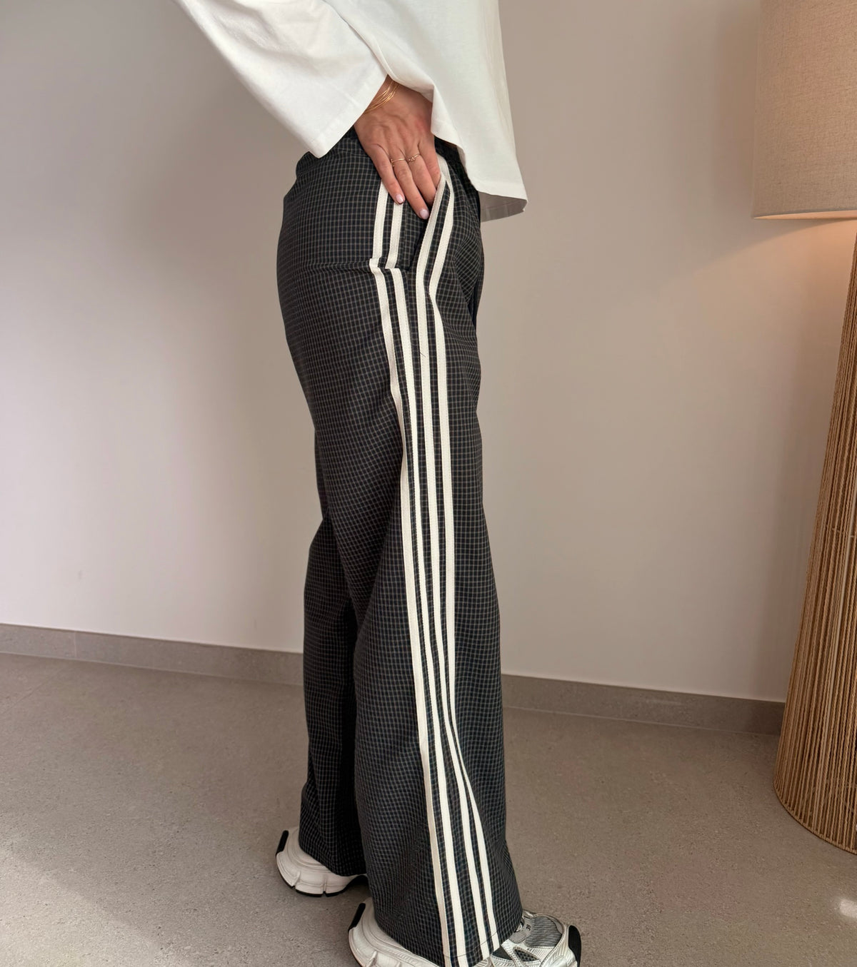 Pantalon à carreaux noir
