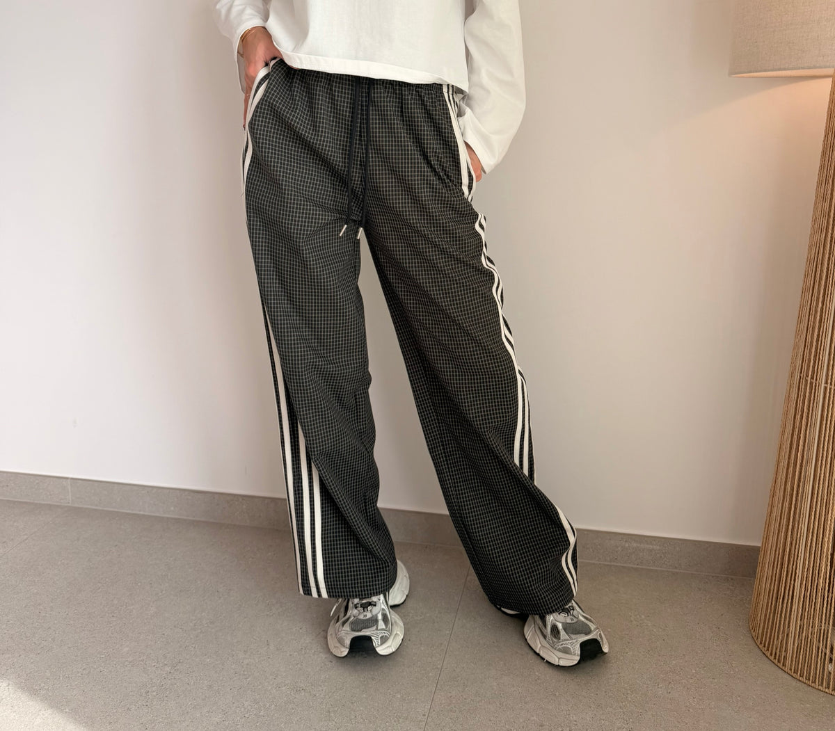 Pantalon à carreaux noir