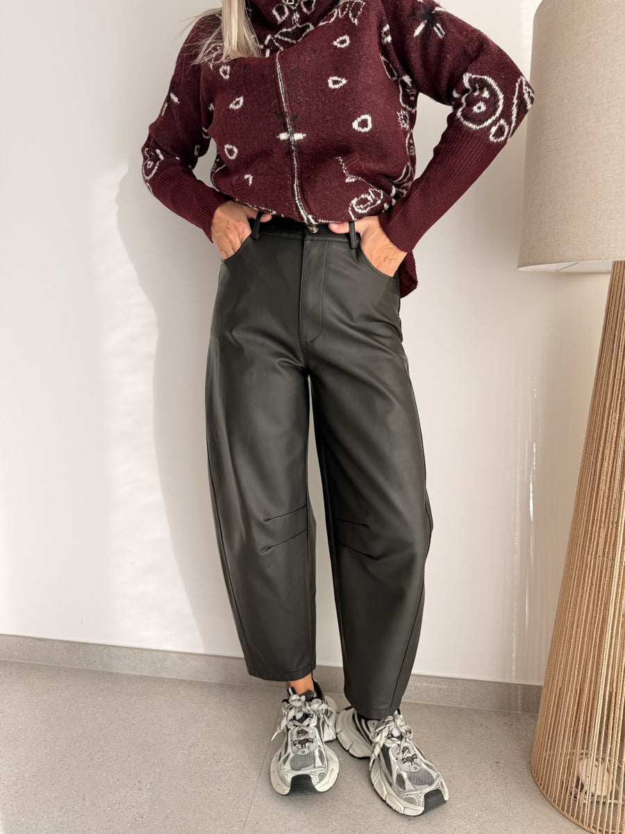 Pantalon ballon simili noir