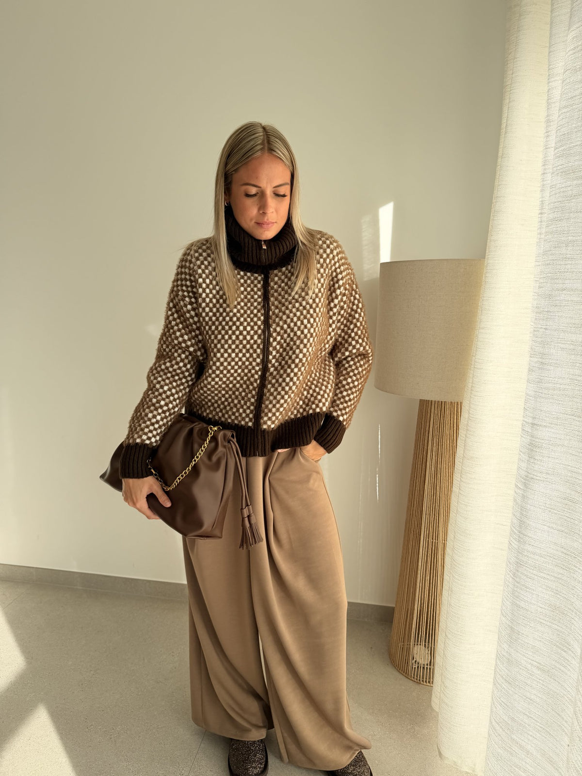 Pantalon décontracté taupe