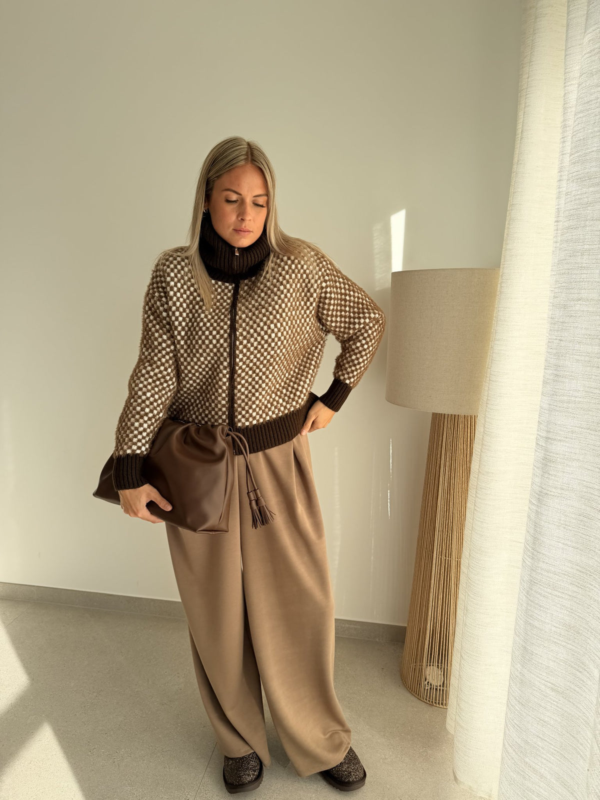 Pantalon décontracté taupe