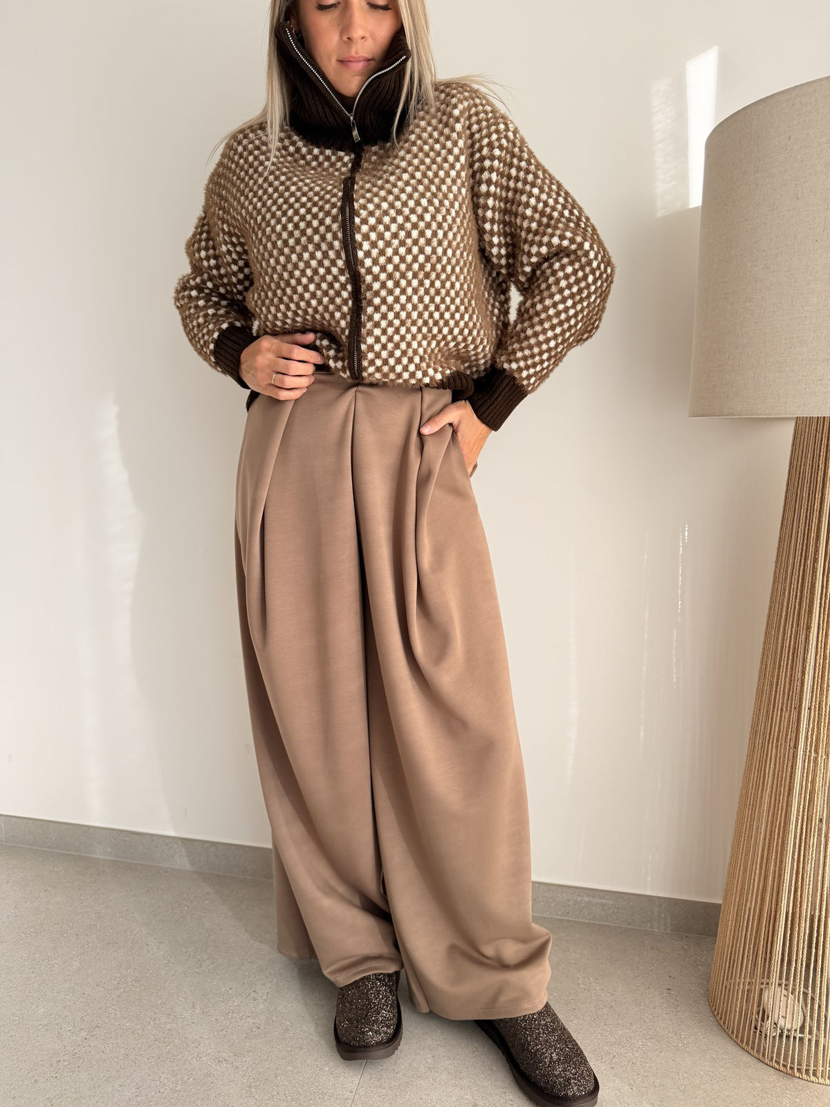 Pantalon décontracté taupe