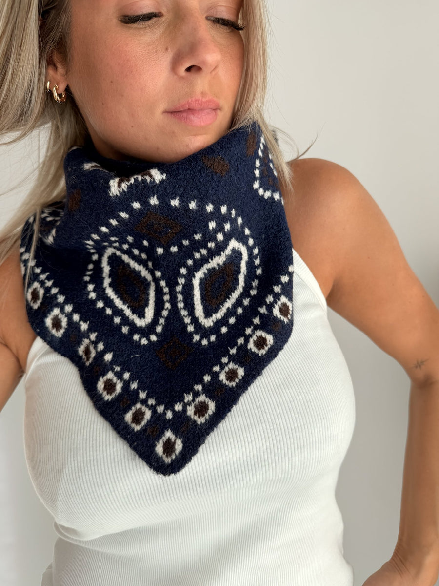 Écharpe bandana bleue