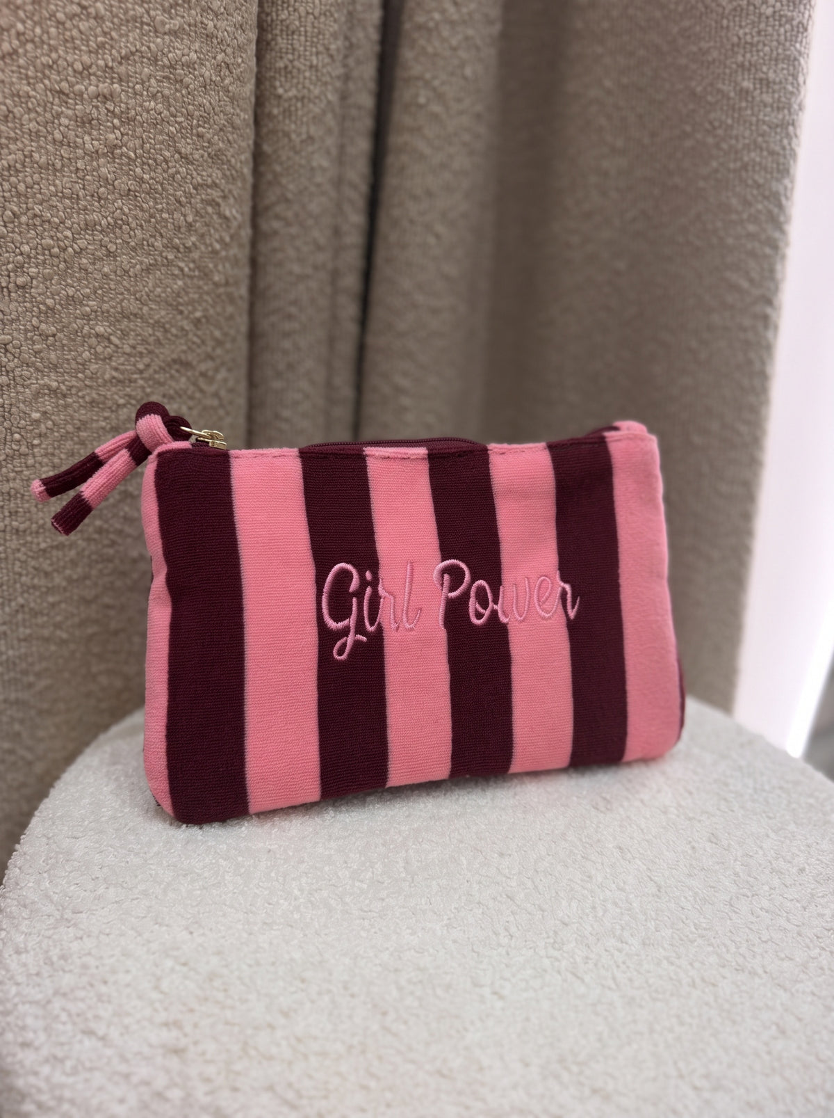 Pochette Girl Power rose et bordeaux