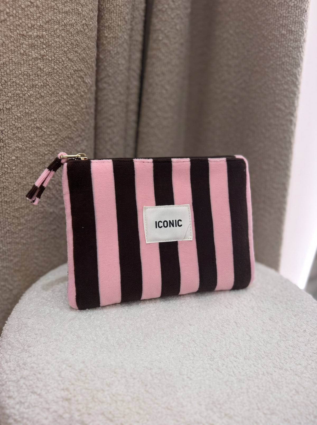 Pochette Iconic rose et chocolat