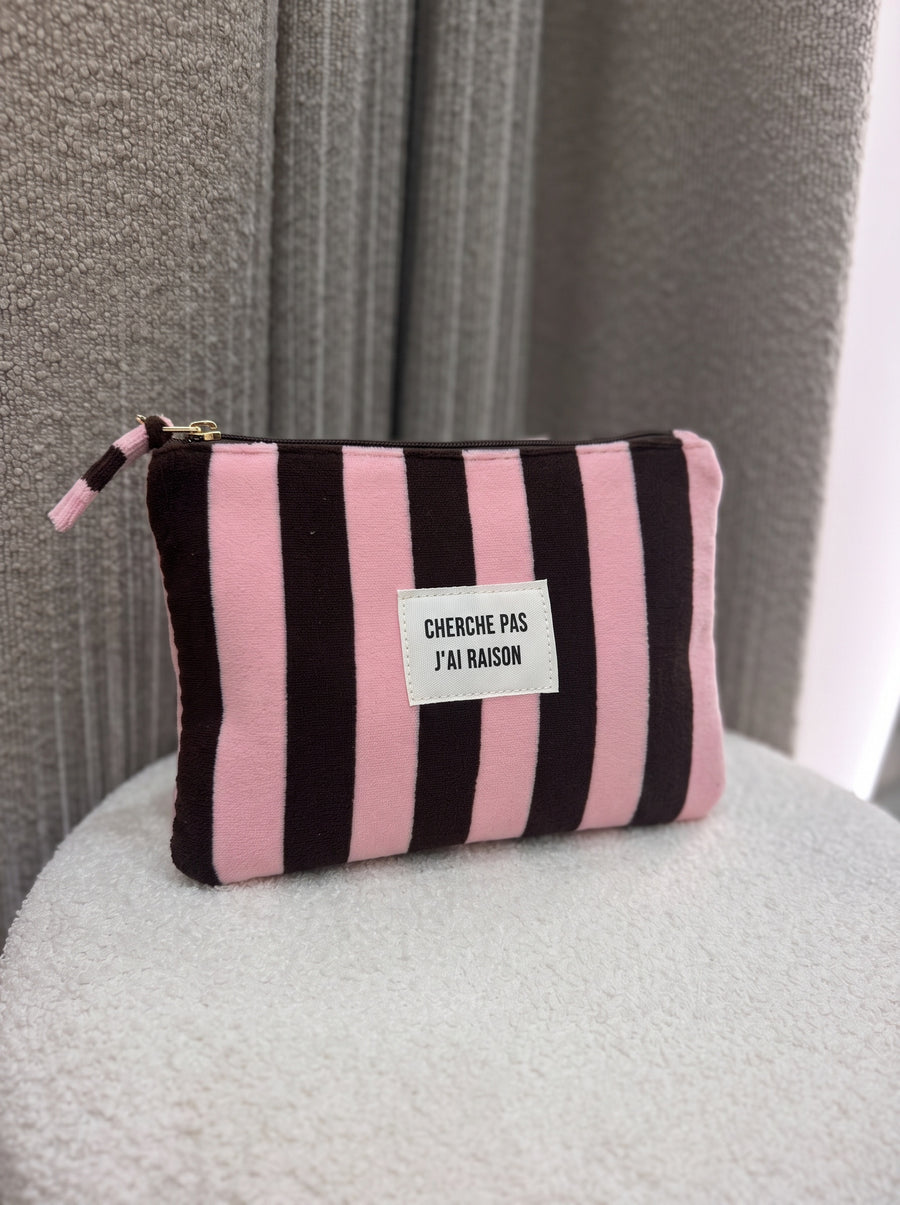 Pochette Cherche pas j'ai raison rose et chocolat