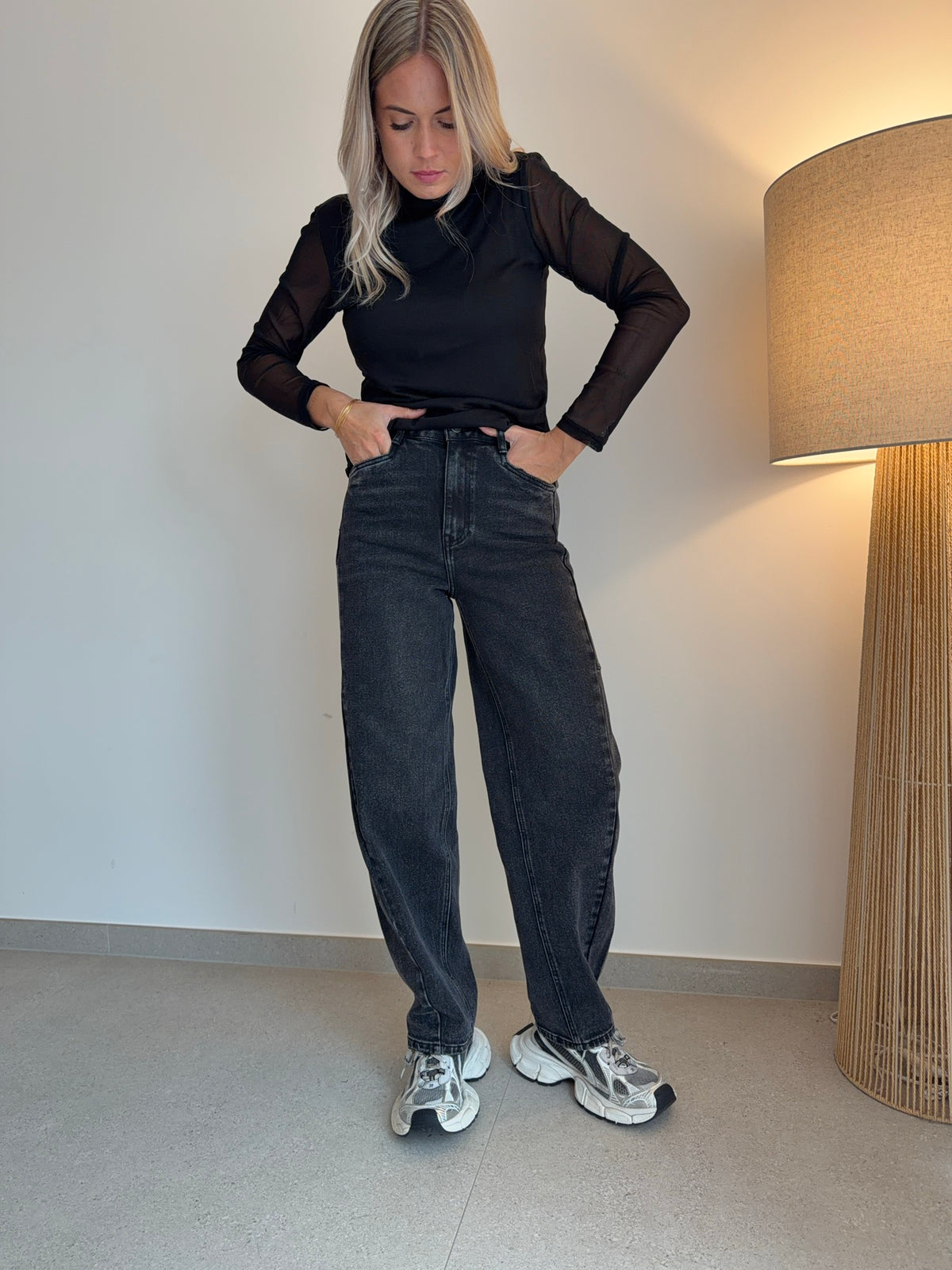 Jeans ballon gris foncé