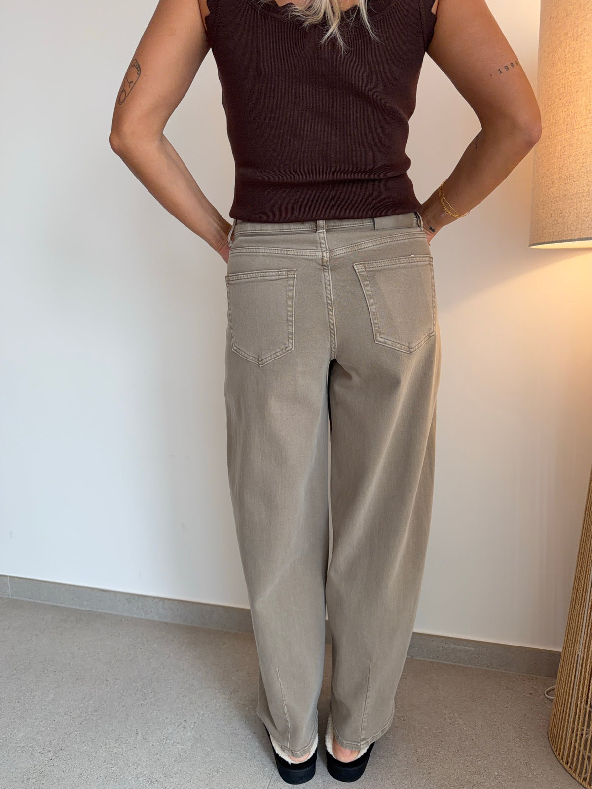 Jeans ballon taupe