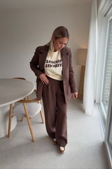 Pantalon Linda berry marron