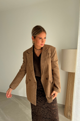 Blazer pied de poule camel