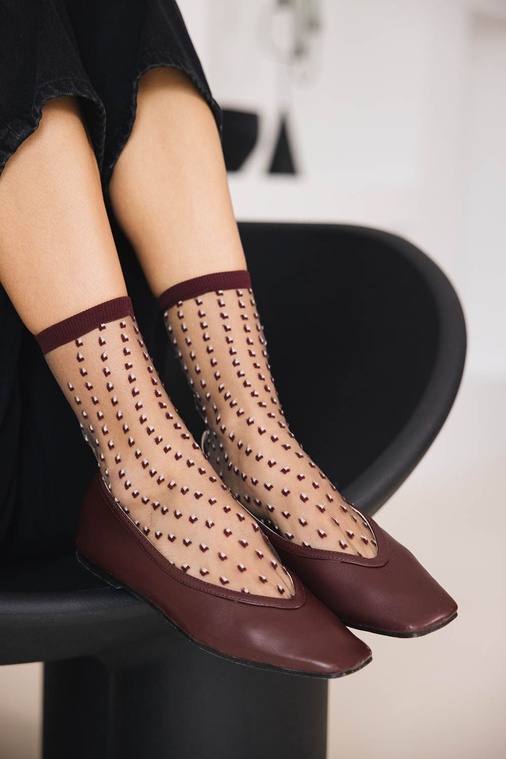 Chaussettes crescent dunes bordeaux