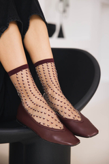 Chaussettes crescent dunes bordeaux
