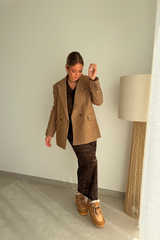 Blazer pied de poule camel