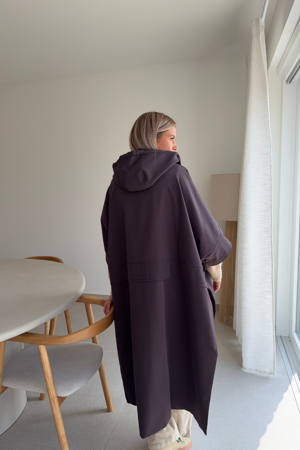 Veste longue prune