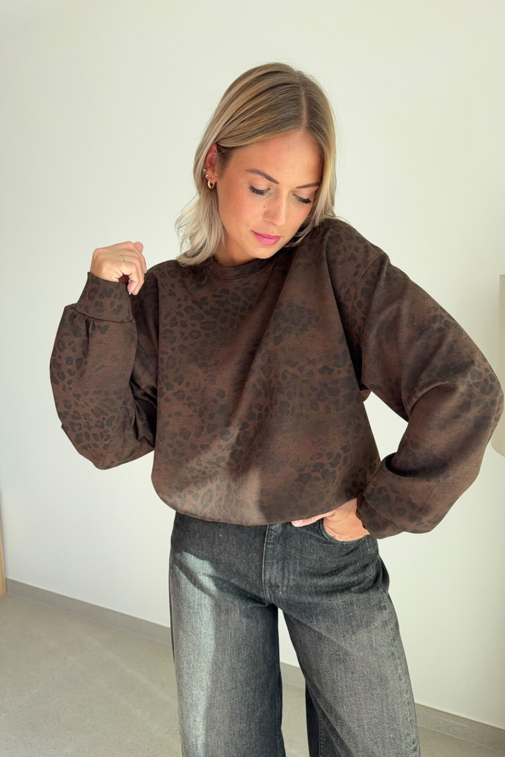Pull léopard choco
