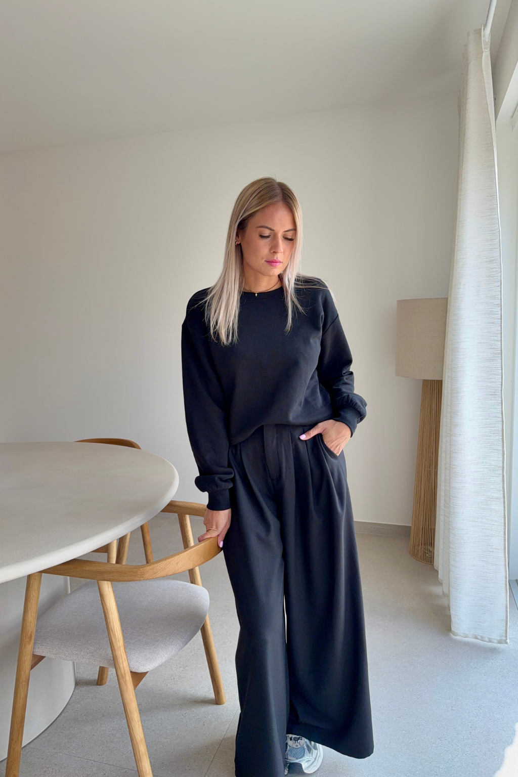 Pantalon noir à pince