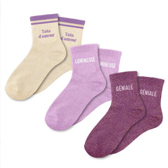 Coffret chaussettes à paillettes tata