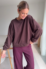 Pull dos nu marron