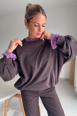 T-shirt dentelle Lollie mauve