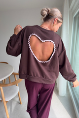 Pull dos nu marron