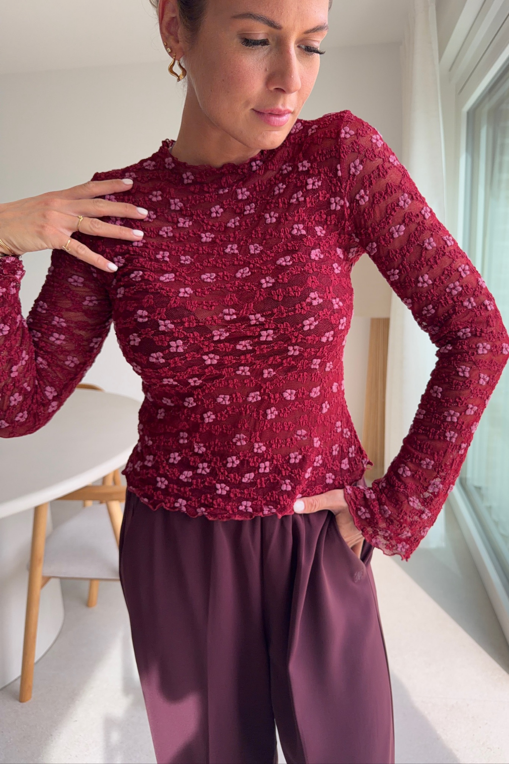 T-shirt Dentelle Lollie rouge