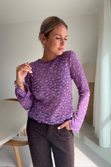 T-shirt dentelle Lollie mauve