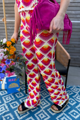 Pantalon crochet multicolor