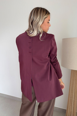 Blazer bordeaux détails dans le dos