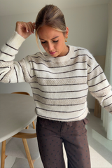 Pull ligné beige