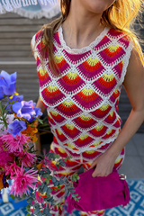 Blouse crochet multicolor