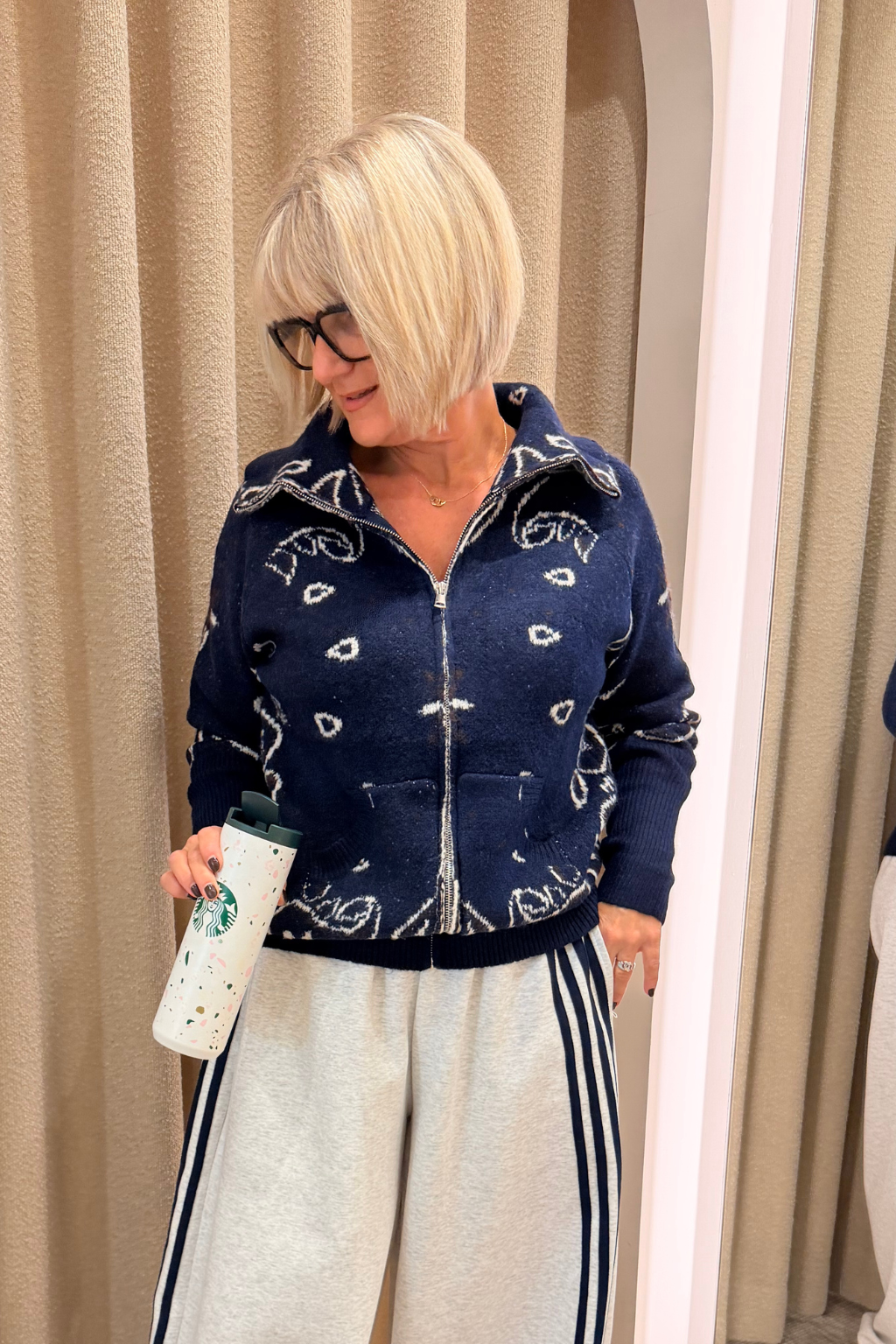 Gilet bandan bleu