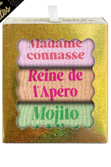 Coffret de chaussettes à paillettes humoristiques