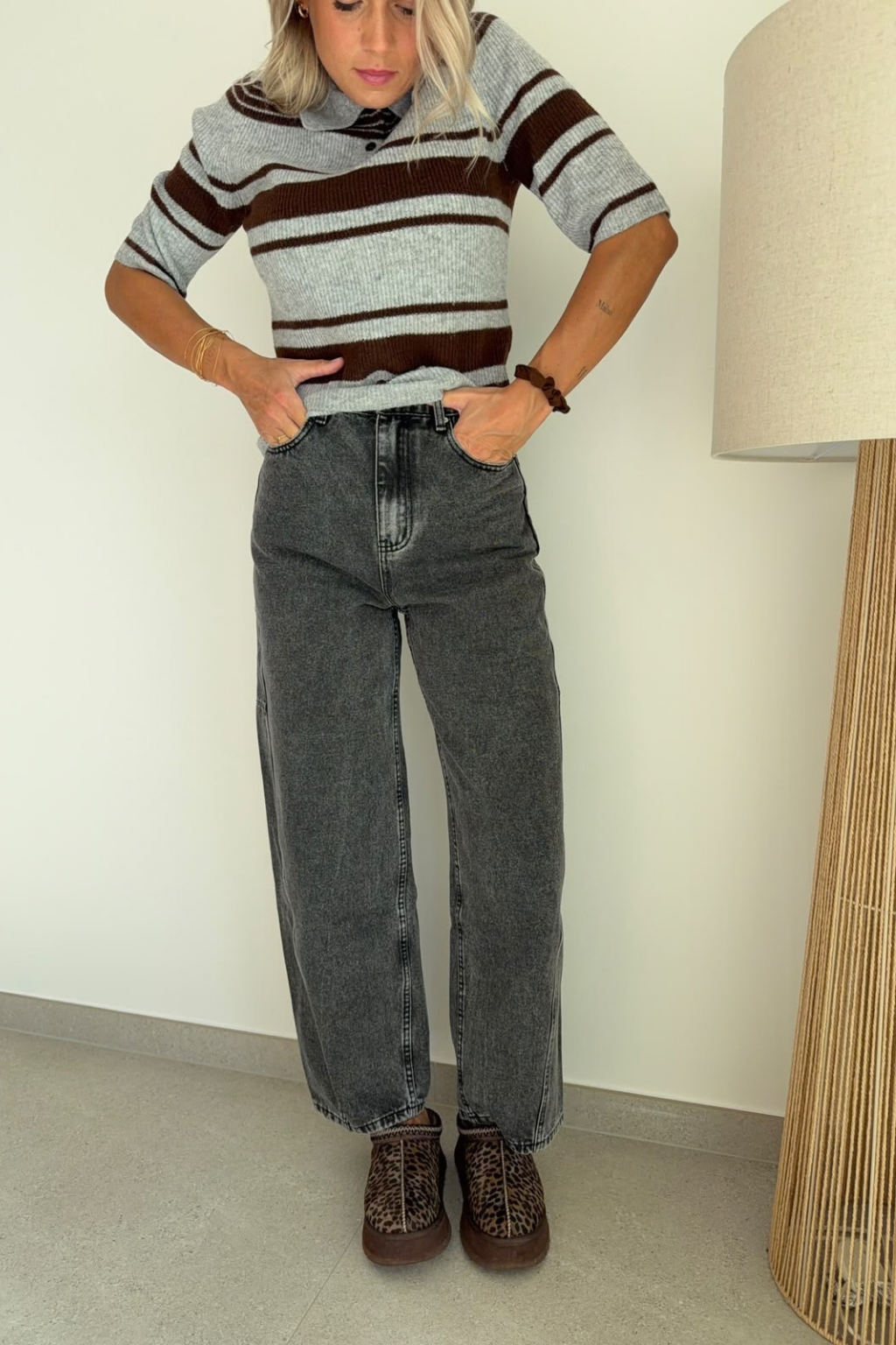 Jeans ballon gris