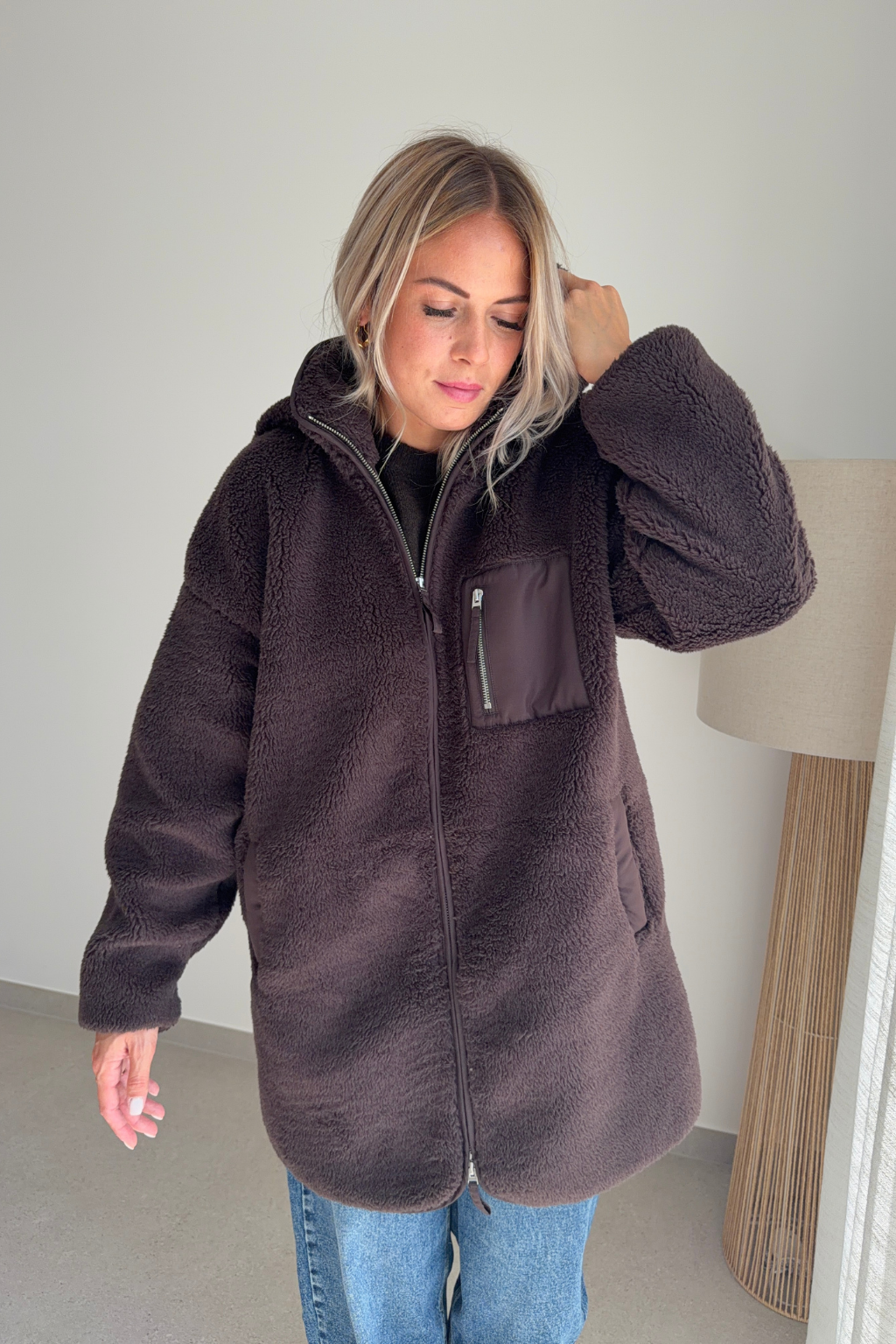 Veste Sascha sherpa marron