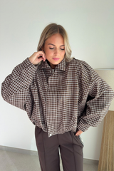 Veste à carreaux choco